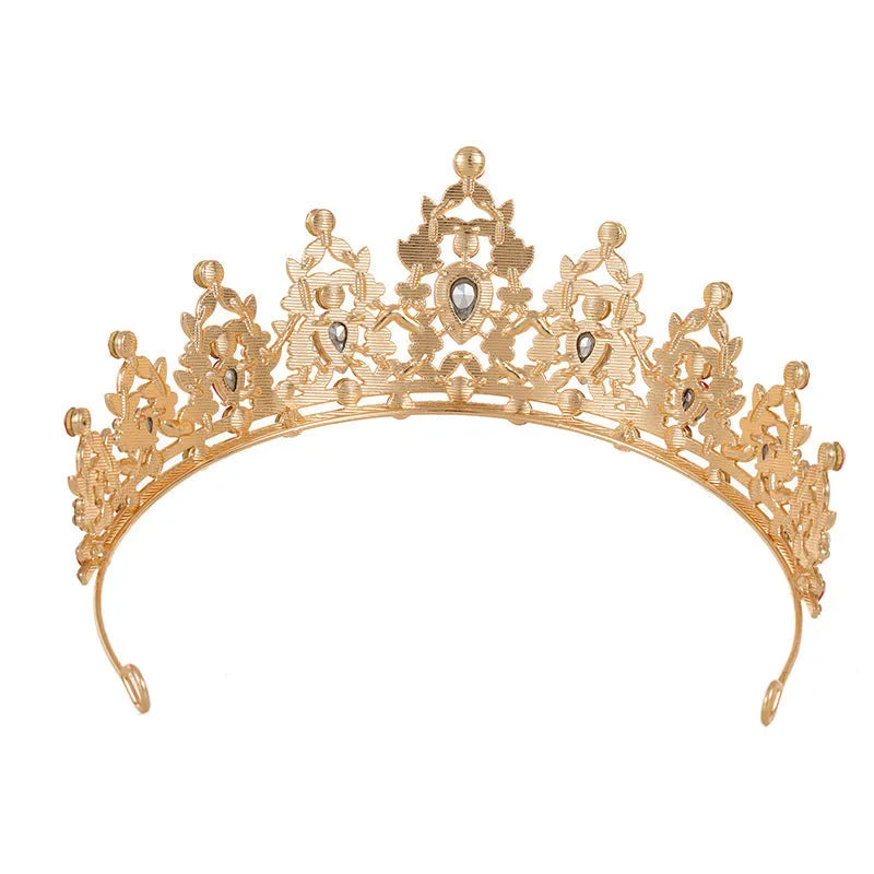Baroque bride headdress crown with alloy construction and diamond colour finish