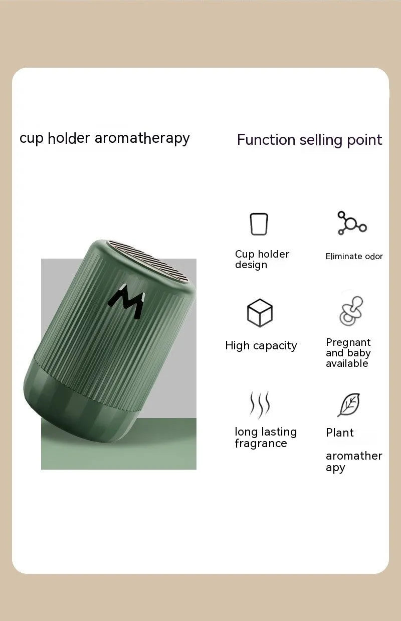Solid car aromatherapy decorative cup in 10x6cm size with choice of four fragrances for vehicle and home use.