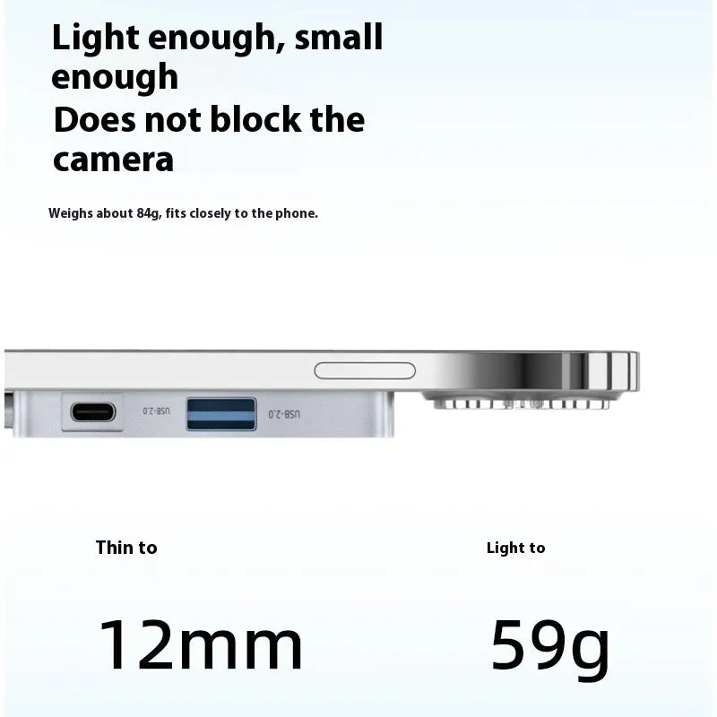 M2 magnetic mobile phone hard disk box in aluminium alloy with USB cable and screwdriver, 75 x 58 x 11 mm