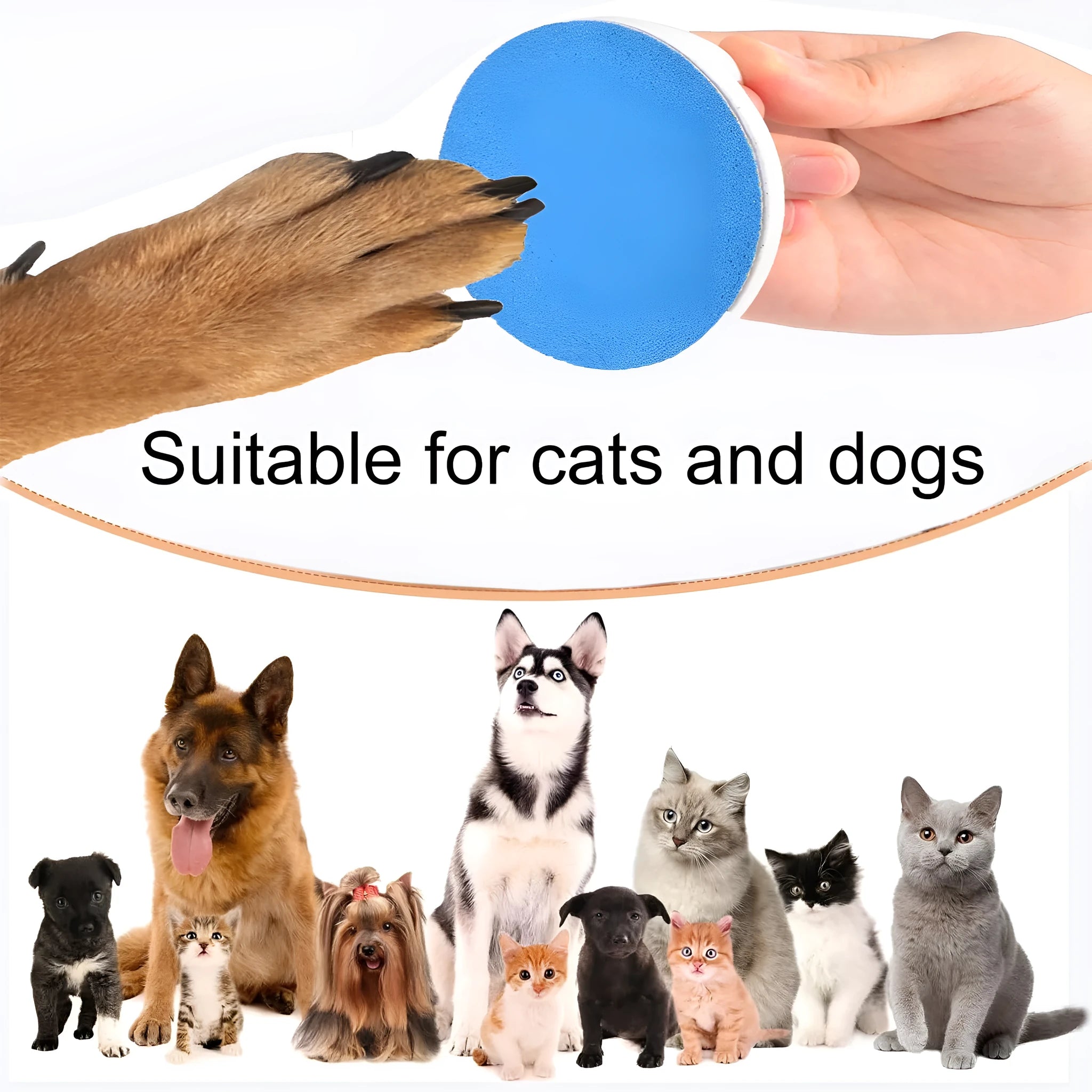 Dog nail file board with coloured handle and sandpaper surface for pet grooming
