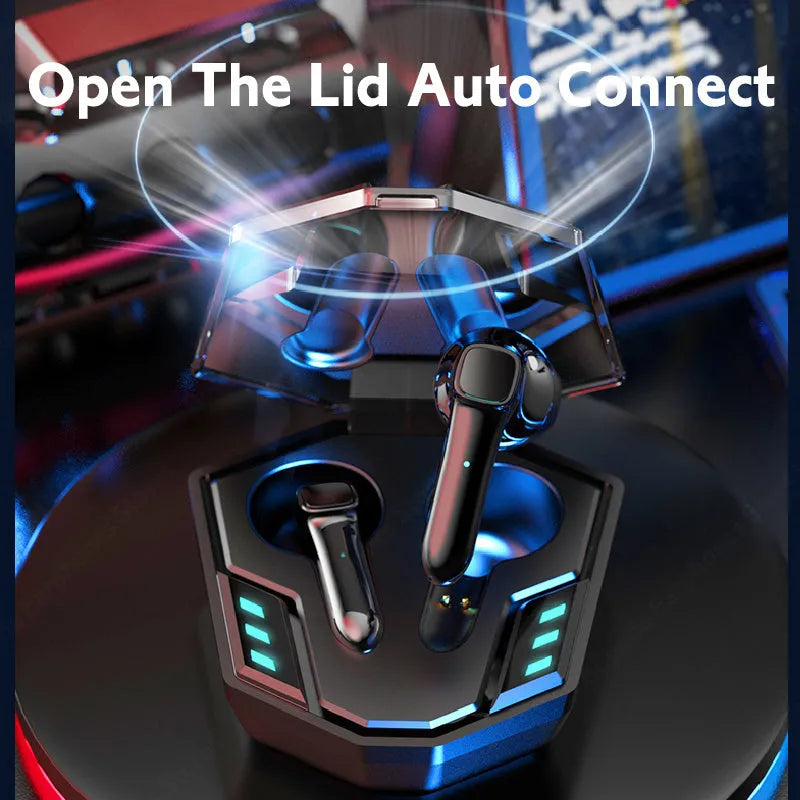 Wireless Bluetooth gaming headset with minimalist design and compact dimensions