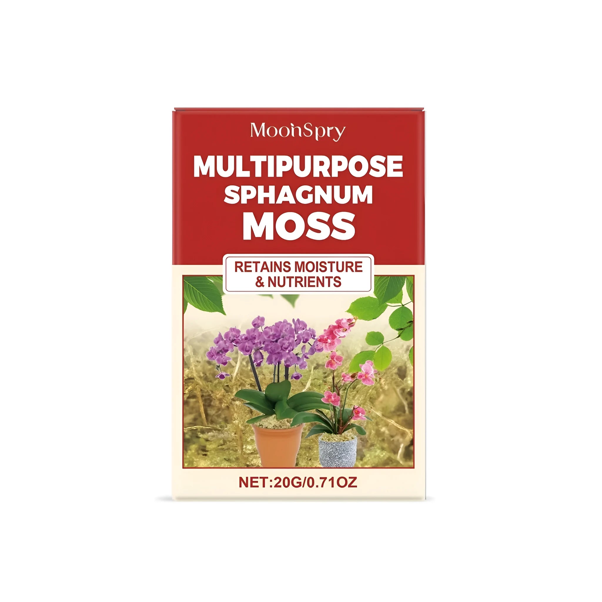 20g pack of natural sphagnum moss for gardening and plant propagation