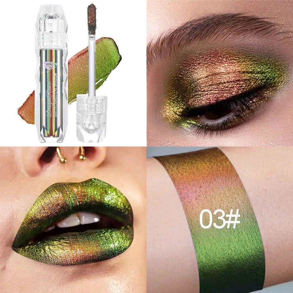Chameleon liquid eye shadow super highlight gradient in purple and blue colours with shimmer finish