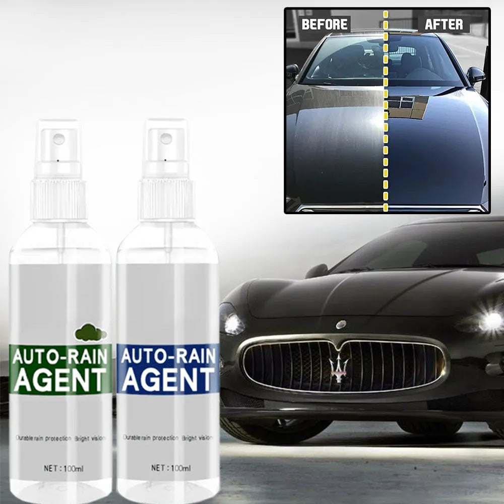 General Motors Antifogging Agent spray bottle in blue and green, 30ml and 100ml sizes