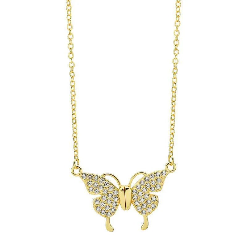 Women's magnetic butterfly clavicle chain necklace in twisted titanium steel design
