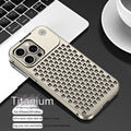 Aluminium alloy spring fastener king aromatherapy phone case for iPhone, frosted finish, magnetic anti-fall, black colour