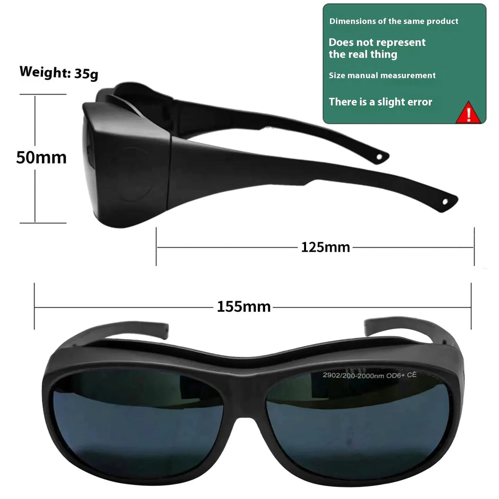 Laser protection safety goggles for 200-2000nm wavelength coverage in photon skin rejuvenation applications