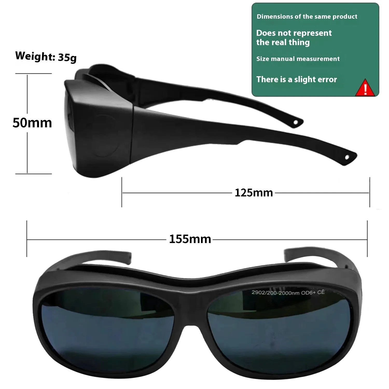 Laser protection safety goggles for 200-2000nm wavelength coverage in photon skin rejuvenation applications
