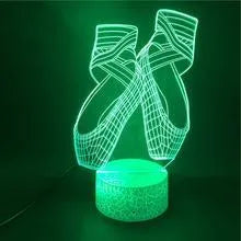3D acrylic ballet dancer night light with colourful LED illumination and remote control