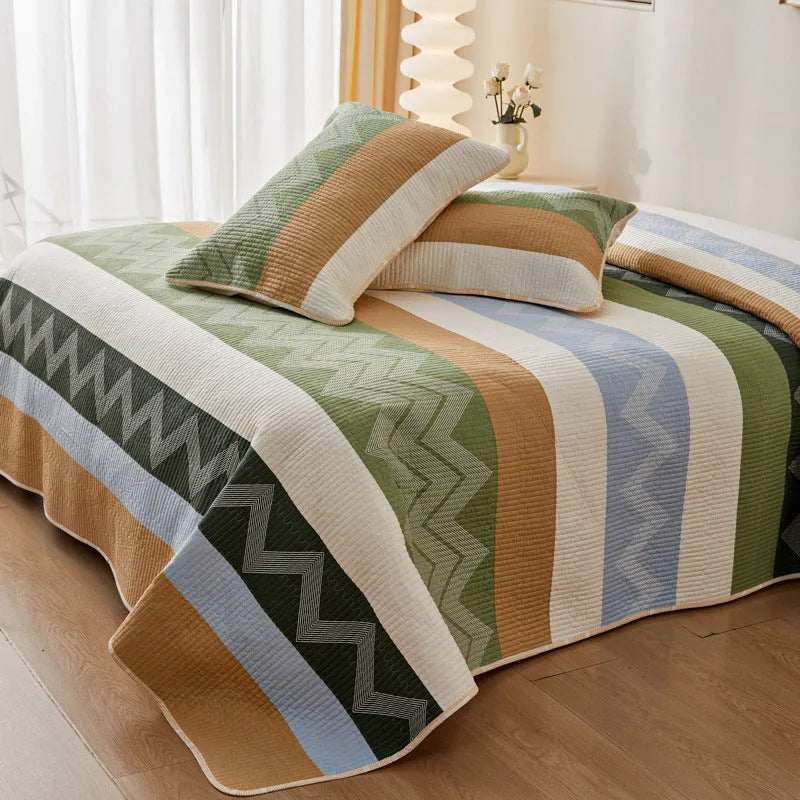 Cotton printed bed sheet three-piece set in modern simple style for 2.2 metre beds
