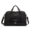 Large capacity waterproof Oxford cloth travel bag in black, unisex design for short business trips and leisure travel