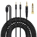 Black replacement headphone cable 1.8m with dual 25mm plugs for HE400i He560