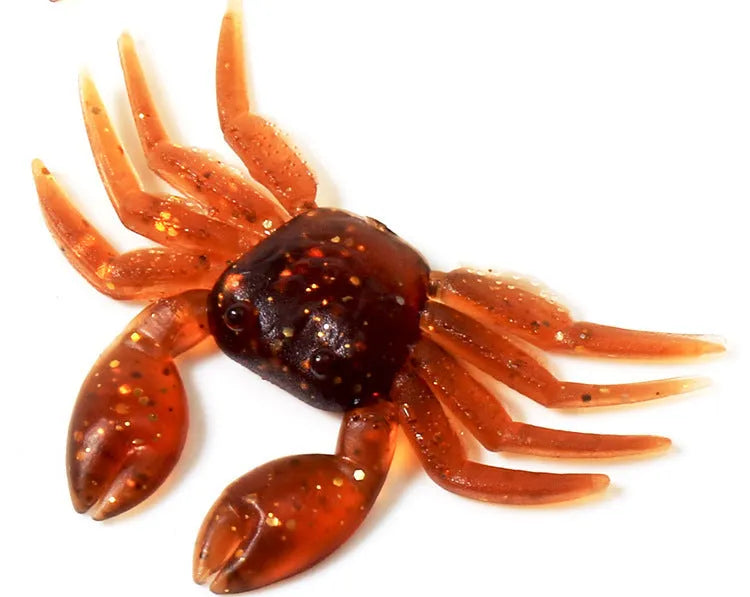 PVC software crab fishing lure measuring 8cm in length with detailed crab shape