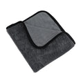 Grey 40x40cm square microfiber car wash and drying towel laid flat.