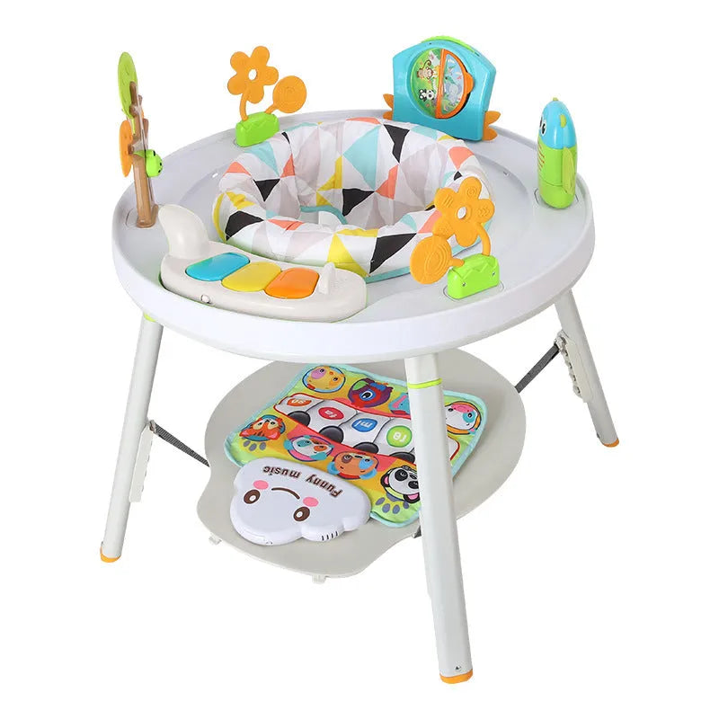 Three-in-one baby jumping chair with bouncing gymnastic rack in Yaya duck design with musical cushion