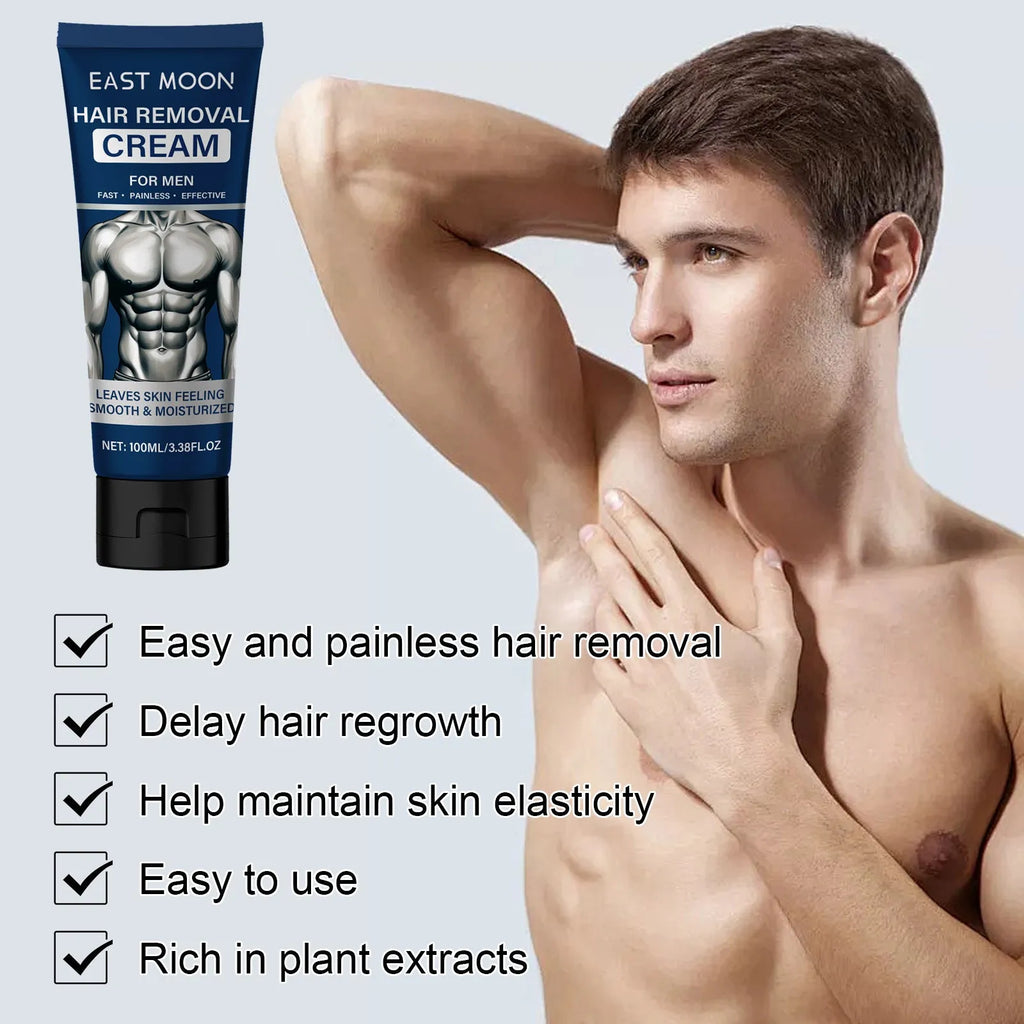 Men's hair removal cream 100ml container for beard armpit hand leg hair depilation