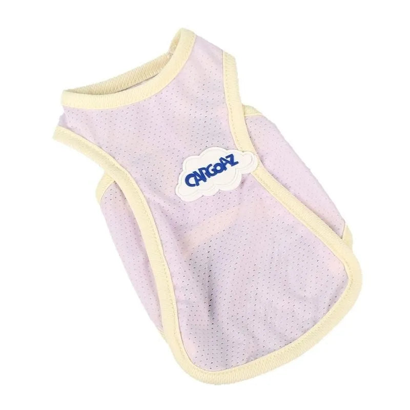 Grass green polyester cat vest with anti-lint summer design