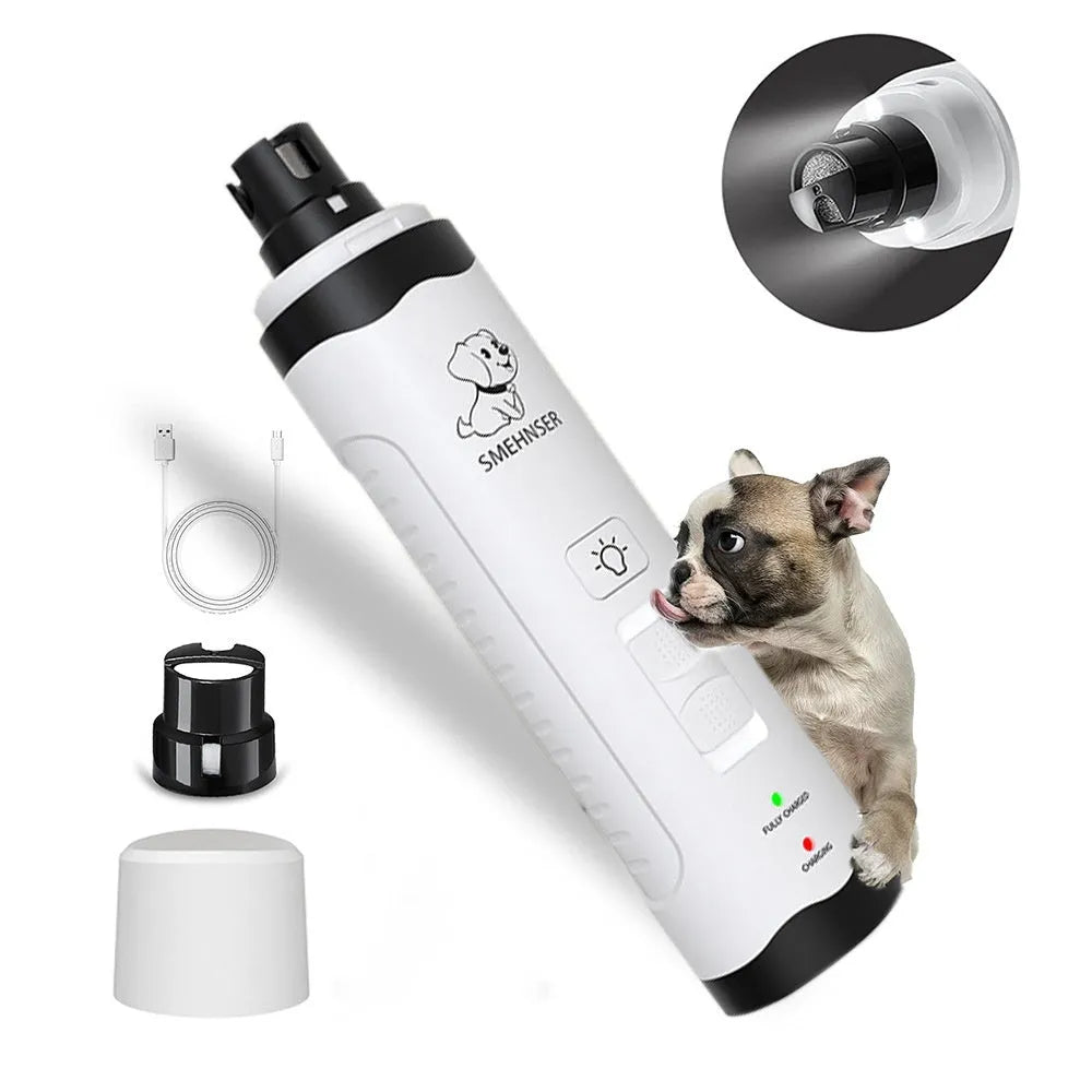 3-speed electric dog nail trimmer with LED display and dust collection system