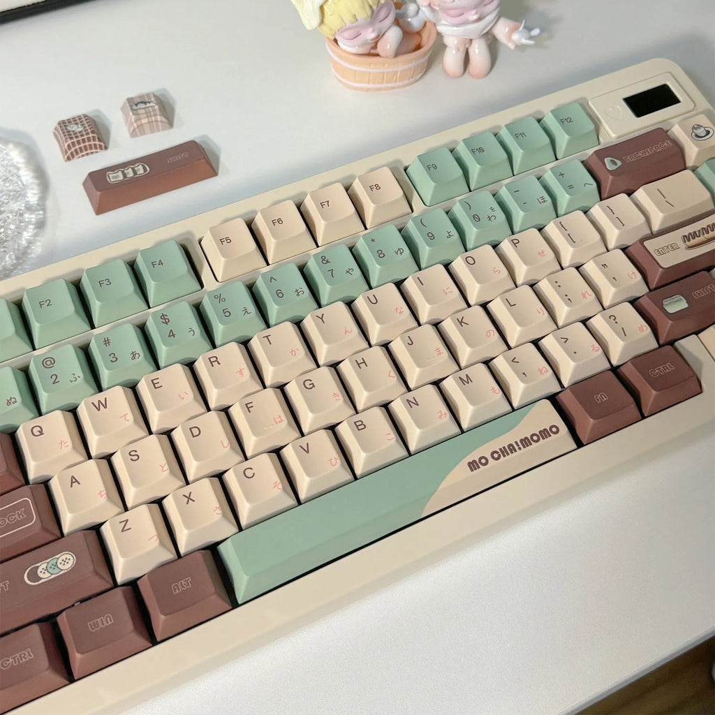 CAP adaptive cross satellite shaft mechanical keyboard keycaps in matcha green theme colour