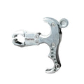 Alloy two-axis harpoon release clip for bow fishing equipment