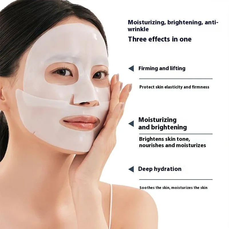 Single 28ml collagen anti-wrinkle moisturising facial sheet mask on white background.