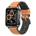 Multi-sport smart watch with blue silicone wristband and 1.7-inch touchscreen displaying heart rate data