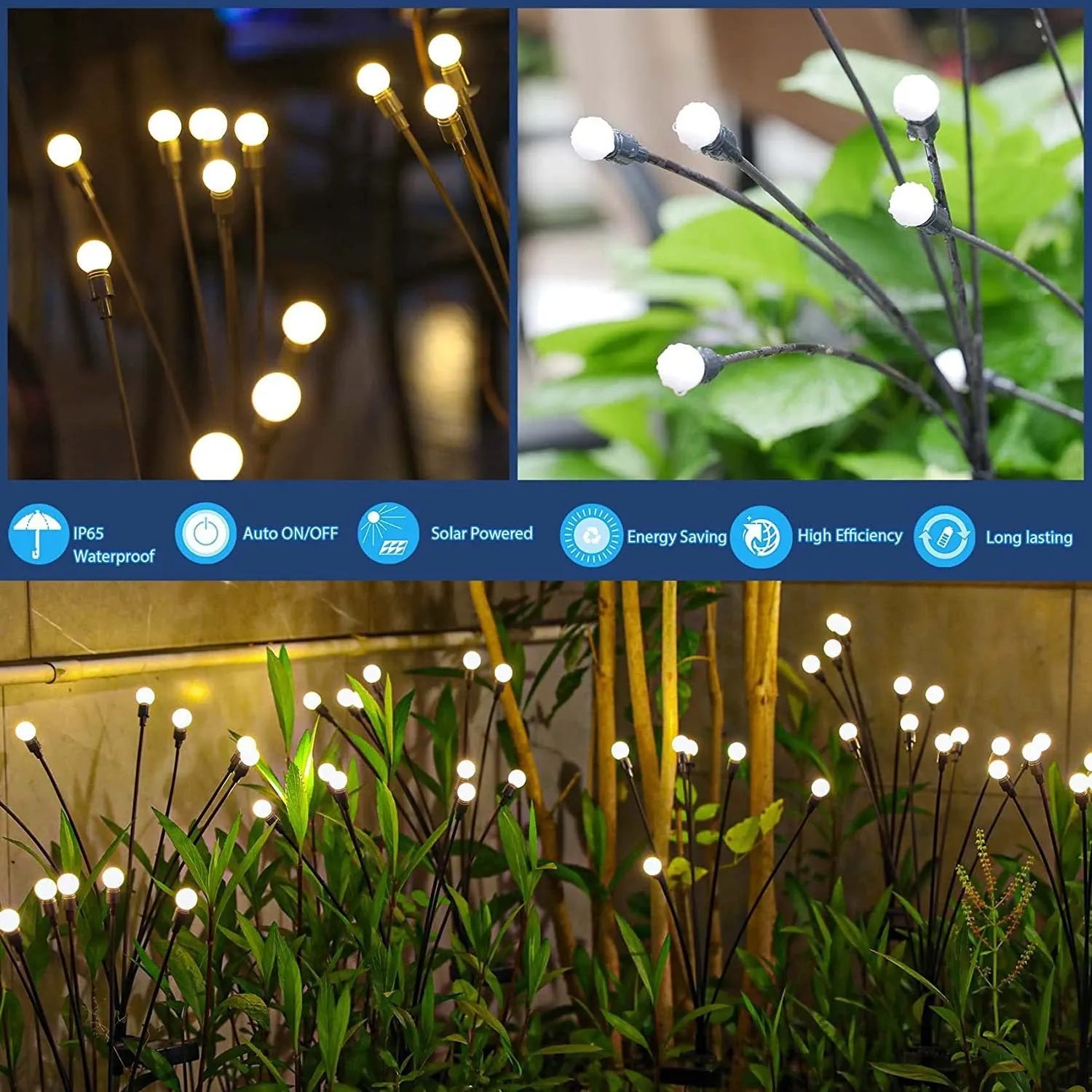 Solar-powered LED ground lamp with stainless steel spike for garden pathway lighting