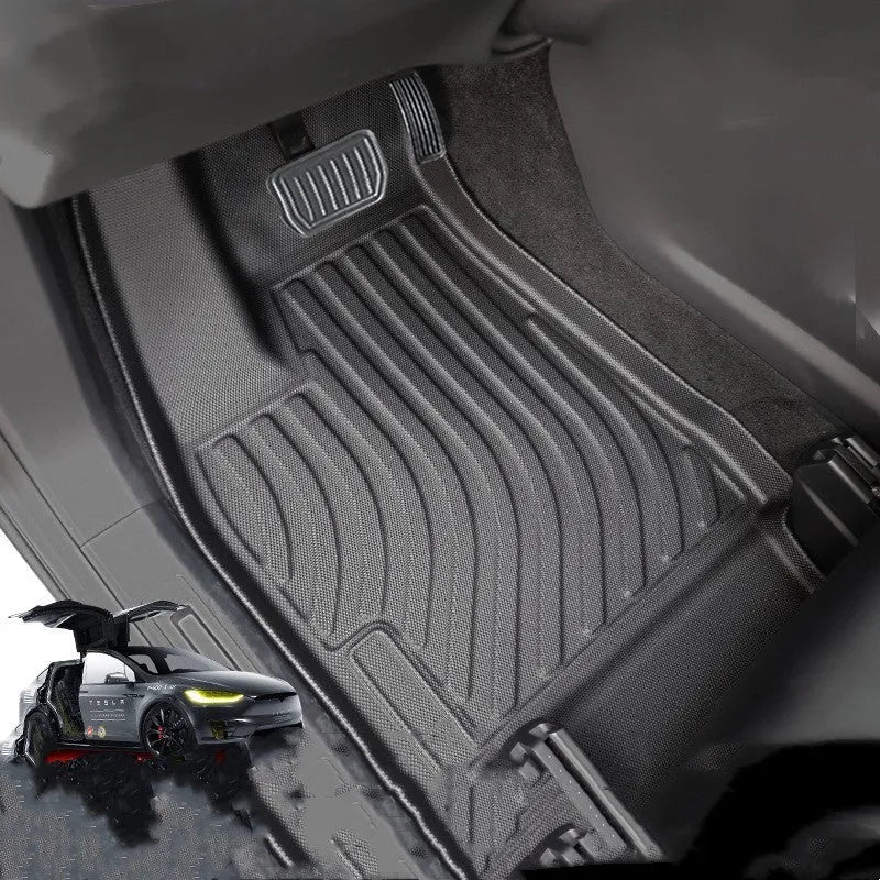 Tesla Model X waterproof rubber floor mats for 2016-2023 models