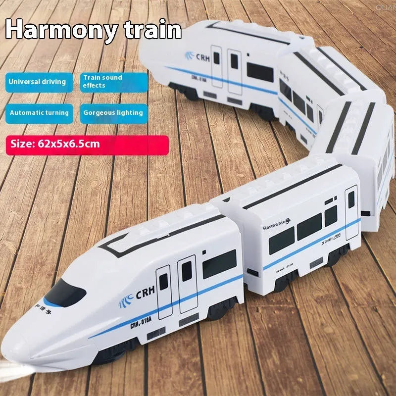 Children's electric high-speed train imitation car model with lighting and sound effects on floor