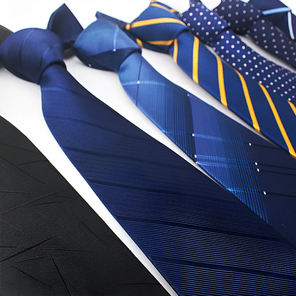 8cm wide polyester Jacquard striped business tie with arrow point in multiple colour options
