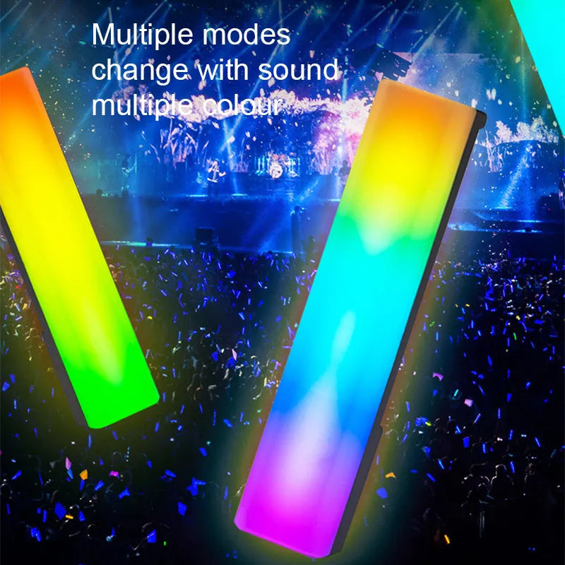 3D RGB table lamp with colourful rhythm lighting on desk beside gaming PC