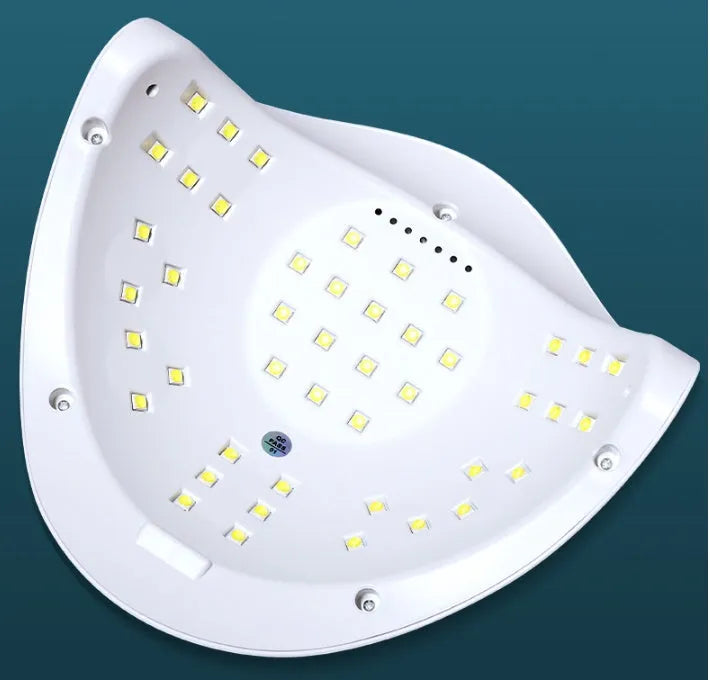 White UV LED nail lamp with 45 beads and digital timer display for gel manicures