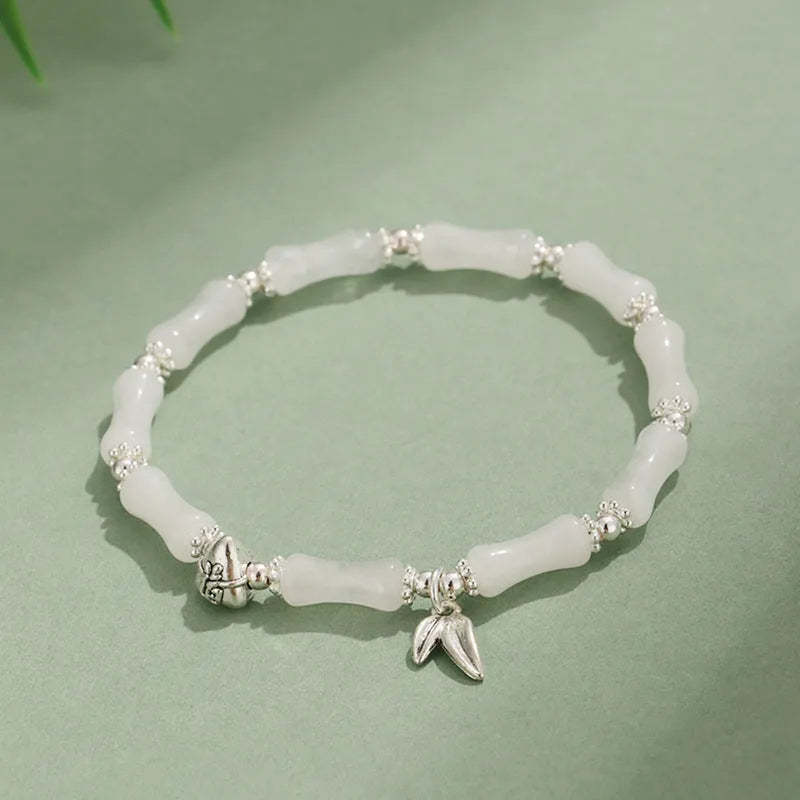 Green aventurine bamboo strawberry crystal bracelet with electroplated finish, multicolour stone beads, women's sweet style