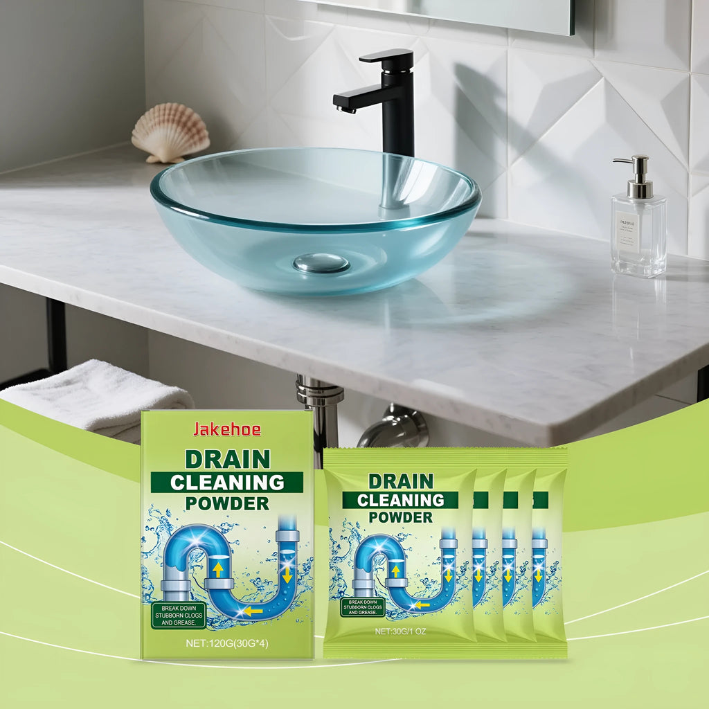A 120g bottle of drain cleaning powder for unblocking sinks.