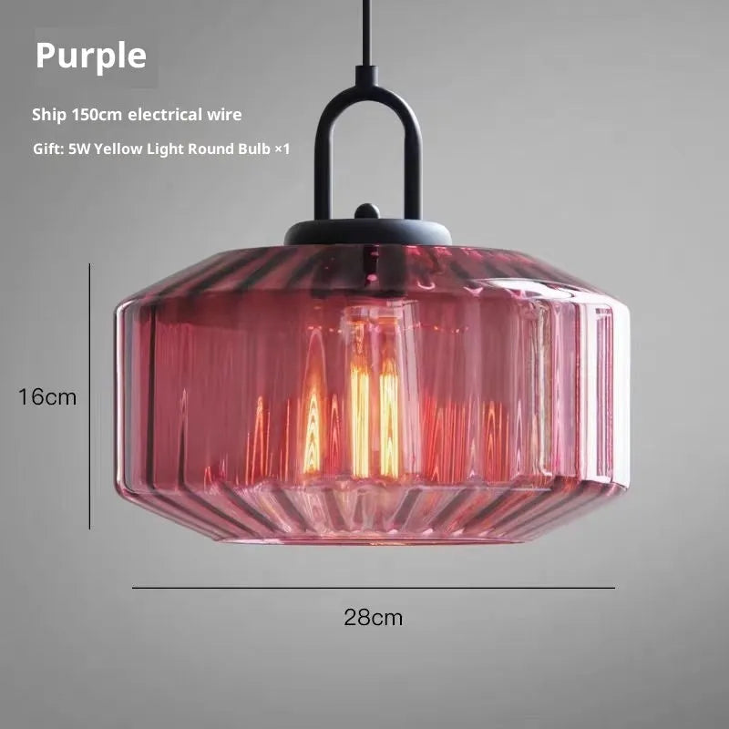Stained glass chandelier with modern simplicity design, 220V 4W warm light in amber colour option