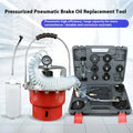 Pneumatic brake fluid replacement machine with pressure gauge and regulator, 49x30x42cm steel frame, 10 litre tank capacity