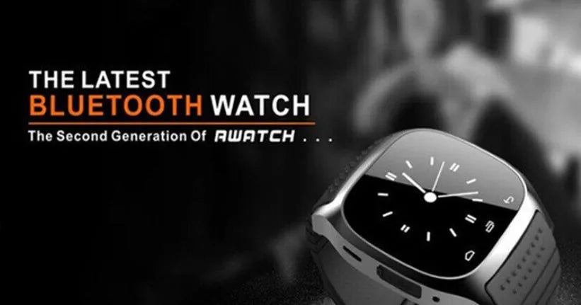 Black Bluetooth sports watch compatible with Apple iOS and Android smartphones on wrist