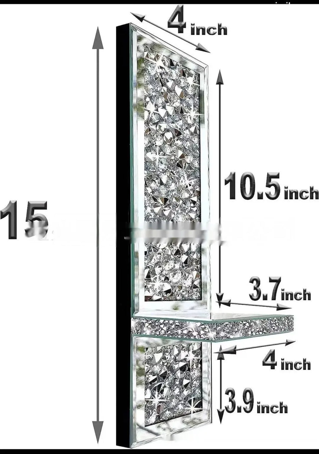 Silver mirror finish glass wall candlestick pair with modern design for living room decoration