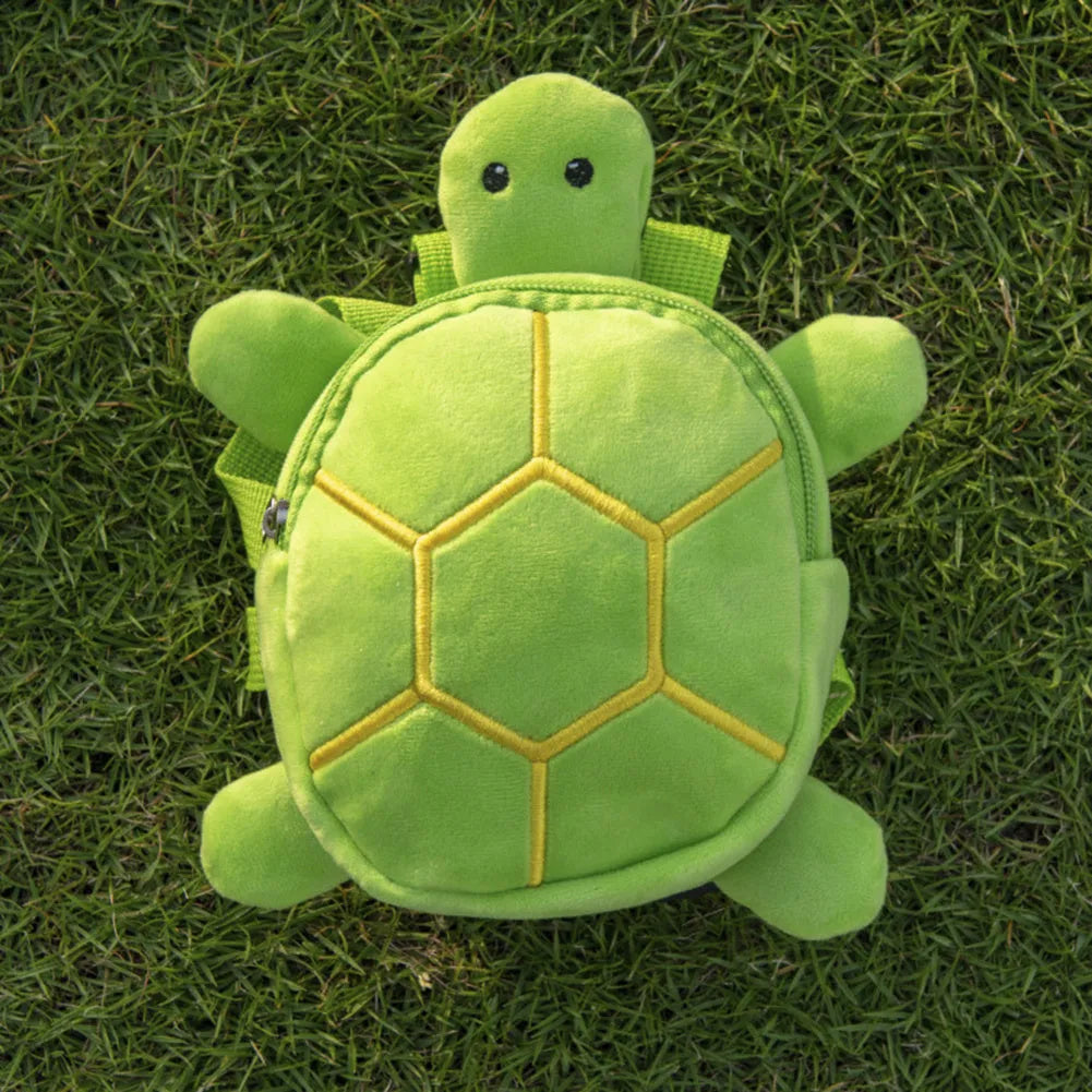 Cartoon turtle shape dog backpack harness vest in velvet with metal zipper