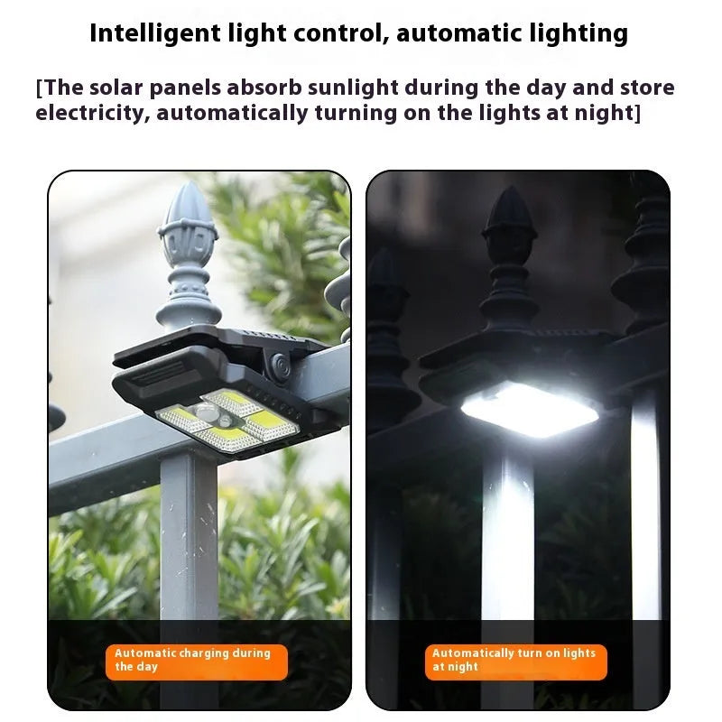 White ABS clip lamp with motion sensor and three brightness options for automatic lighting