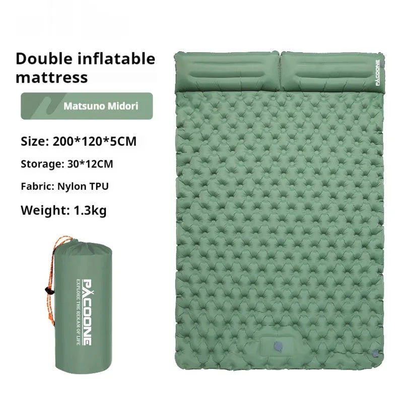Auto-inflation air mattress camping sleeping mat 40D nylon TPU single navy blue
