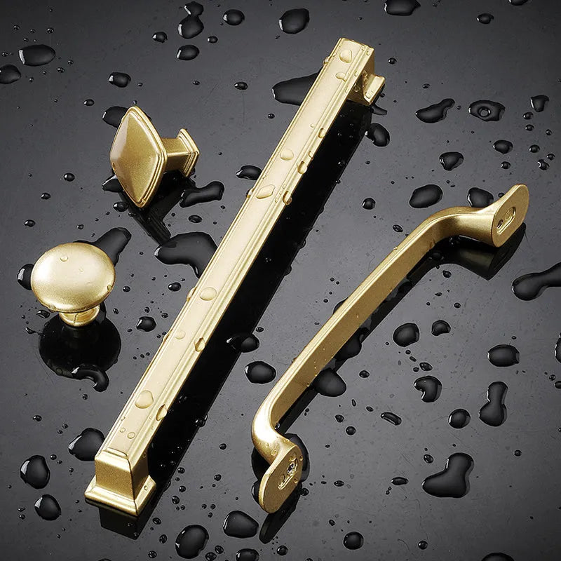 Gold coloured modern T shape aluminium alloy cabinet handle for drawers and doors