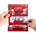 Gilded 6-card Christmas red envelope with Santa Claus design, 17x72cm