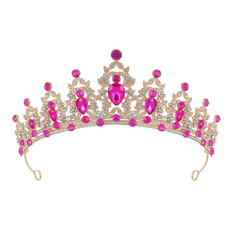 Baroque bride headdress crown with alloy construction and diamond colour finish