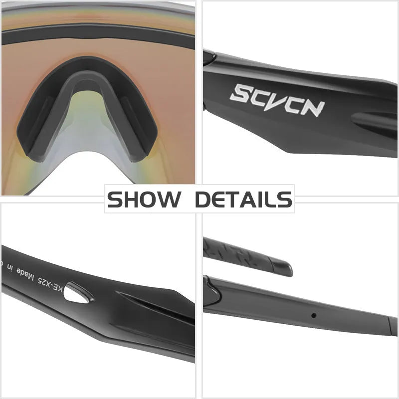Frameless windproof athletic goggles with integrated colourful lens for sports