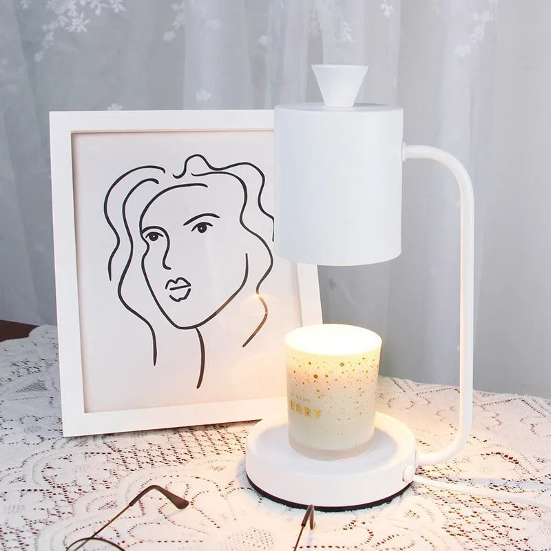 White European-style aromatherapy lamp with metal base and dimmer switch on a 1.5m wire.