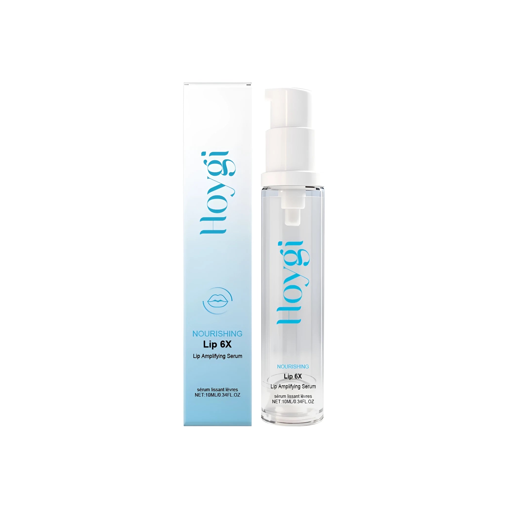 Lip amplifying serum in a 10ml bottle with hyaluronic acid and vitamin E for lip moisture