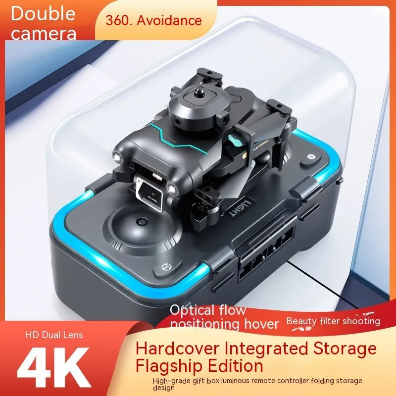 Black four-axis obstacle avoidance drone with 4K camera for youth training measuring under 30cm