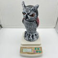 Artificial owl bird scarer ornament with movable head for outdoor garden pest control