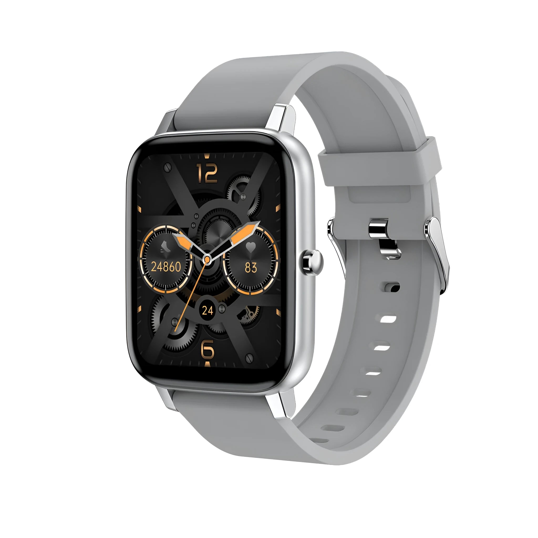 H80 fashion sports smart watch with ECG and blood oxygen monitoring on a silicone strap